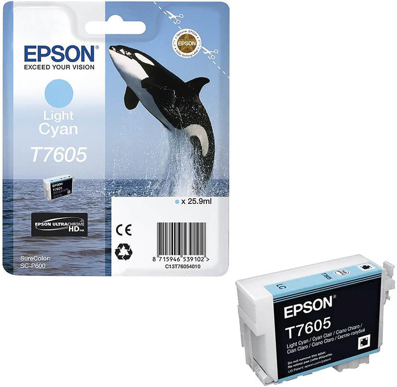 Epson Tintenpatrone T7605, helles Cyan, 25,9 ml
