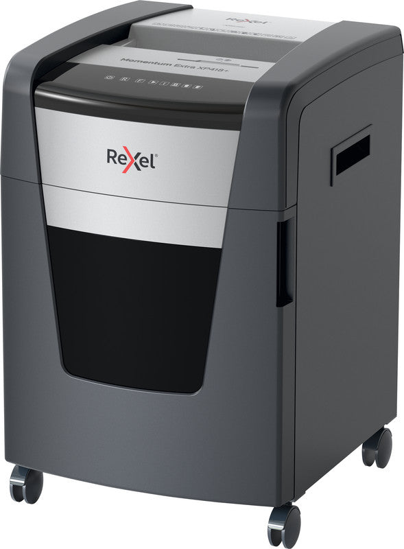Rexel Momentum Extra XP418+ – Aktenvernichter, DIN P-4, Partikelschnitt 4 × 35 mm, 18 Blatt, 45 l, A4