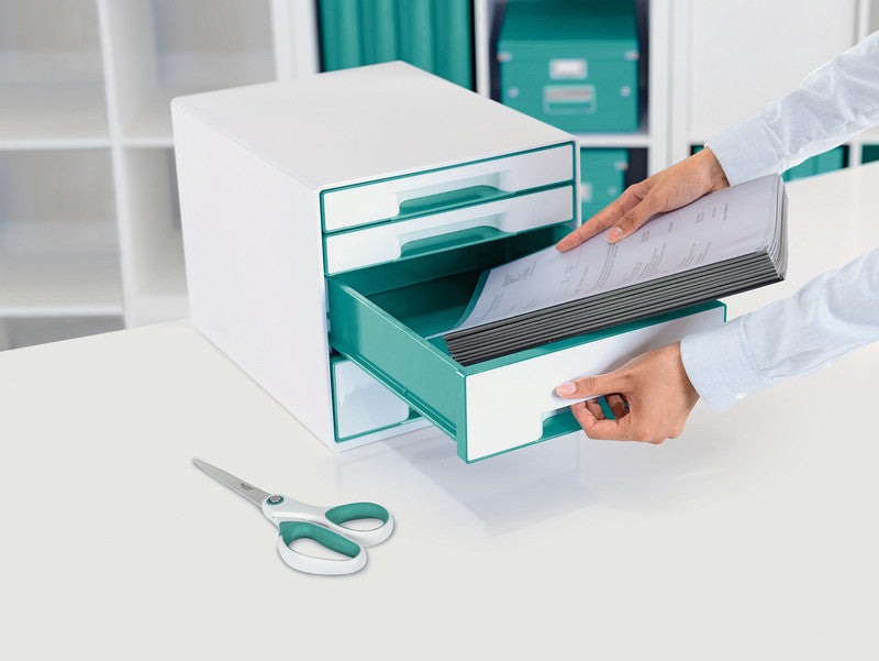 Leitz WOW Cube Aufbewahrungsbox – türkis metallic, Kunststoff (PS)