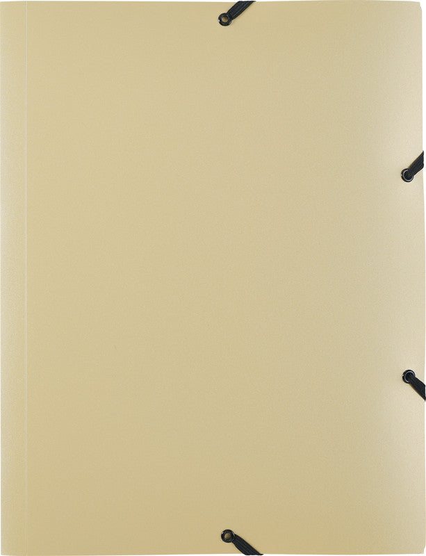 Kolma Sammelmappe für A4, Kunststoff, Gold, mit Gummizug