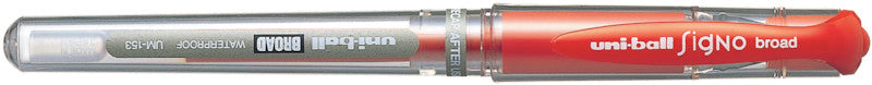 Uni-Ball Signo broad – Tintenroller, dokumentenecht, mit Kappe, 0,6 mm, rot