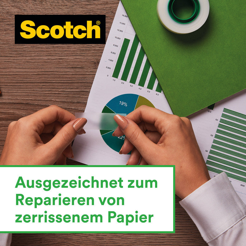 Scotch Büro-Klebeband Magic 810 – permanent, matt, unsichtbar, beschriftbar, 25 mm × 66 m