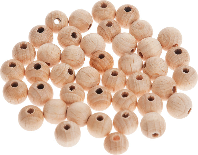 Noname Holzperlen – Natur – 40 Stück