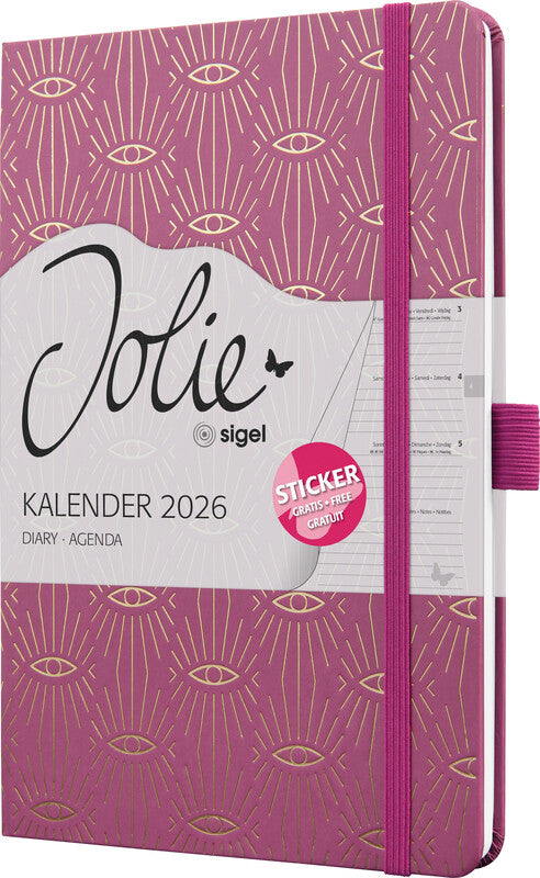 Sigel JOLIE Agenda – 1 Woche/2 Seiten, gebunden, A5, 2026, Mystic Mauve, FSC