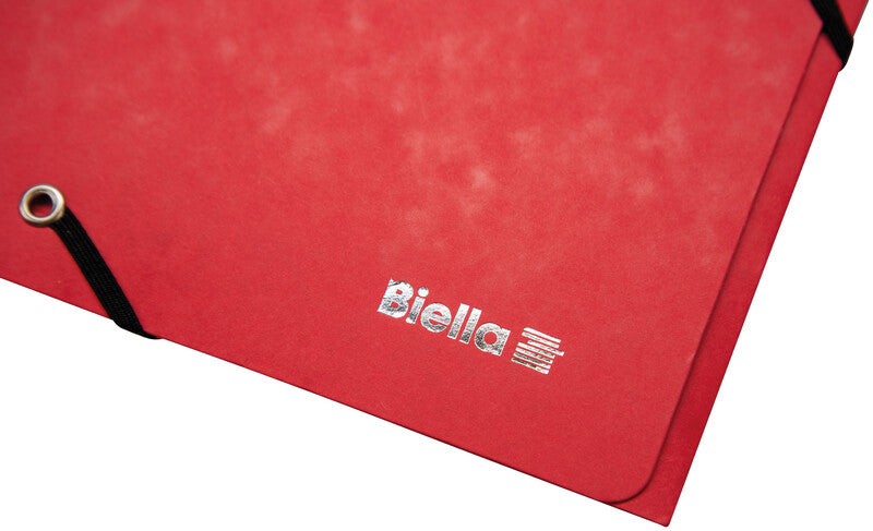 Biella Sammelmappe für A4, Karton, Rot, mit Gummizug