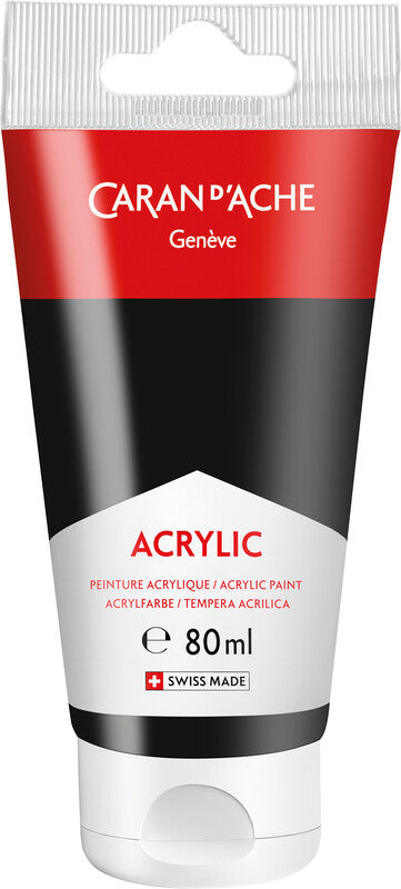 Caran d-Ache Caran d'Ache Acrylfarbe – Schwarz – 80 ml, Tube – für Leinwand, Stoff, Papier