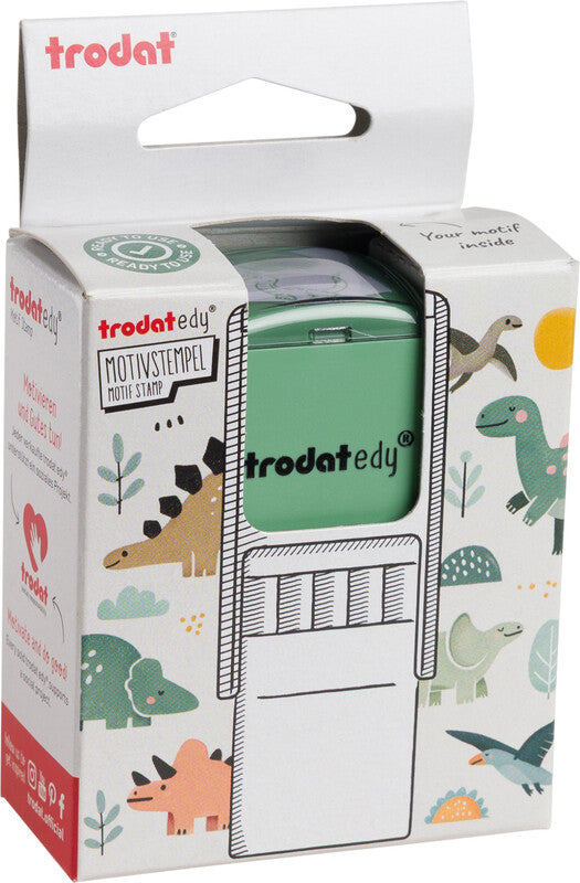 Trodat Brontosaurus Motivstempel – selbstfärbend, 19 × 19 mm, mint