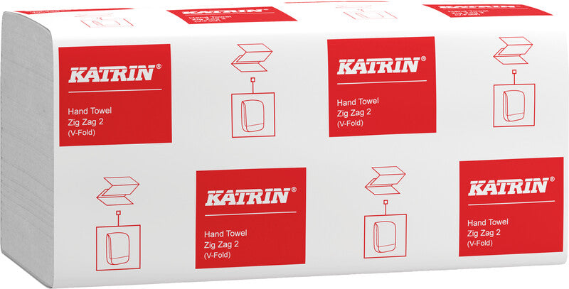 Katrin Falthandtuch – V-Falz, 2-lagig, Recycling-Zellstoff, Weiss, 224 × 230 mm, für Katrin Inclusive Medium