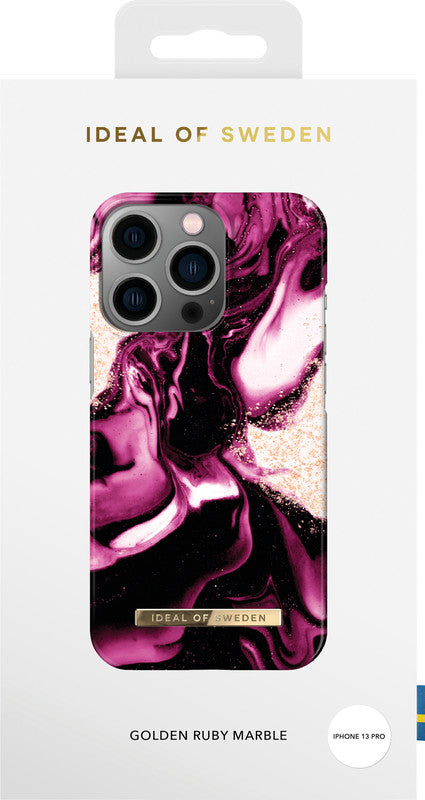 Ideal of Sweden – Backcover Designer – für Apple iPhone 13 Pro – Golden Ruby Marble