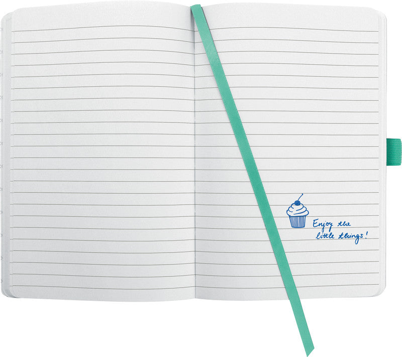 Sigel Notizbuch A5, liniert, Fadenheftung, Karton, 174 Seiten, perforiert, 80 g/m² – mintgrün