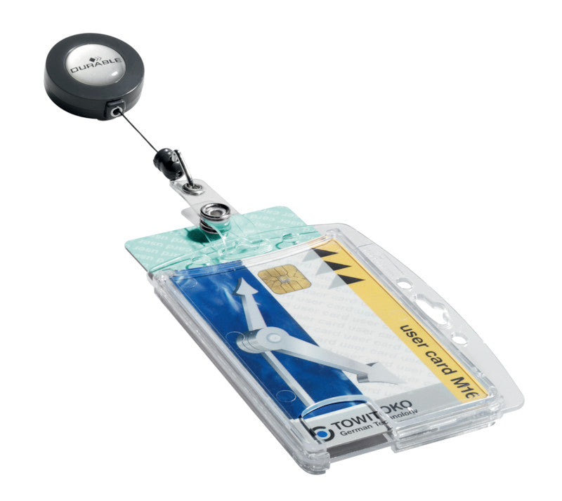 Durable Hartbox – 87 × 54 mm, transparent, für 2 Ausweise, 10er-Pack