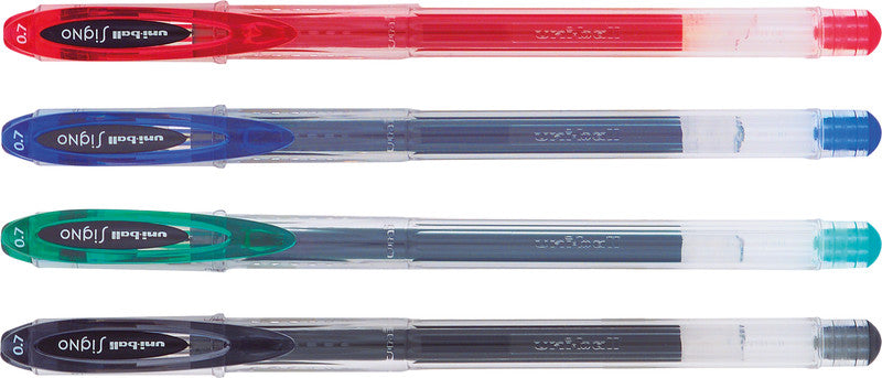 Uni-Ball Signo Gelschreiber – orange, 0,4 mm, schnelltrocknend, für dunkles Papier, Kappe