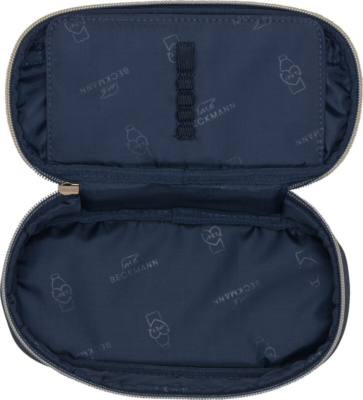Beckmann Sport Jr. Etui Schlamperetui, leer – Blue Gold – Kunststoff – 22 × 11 × 5 cm