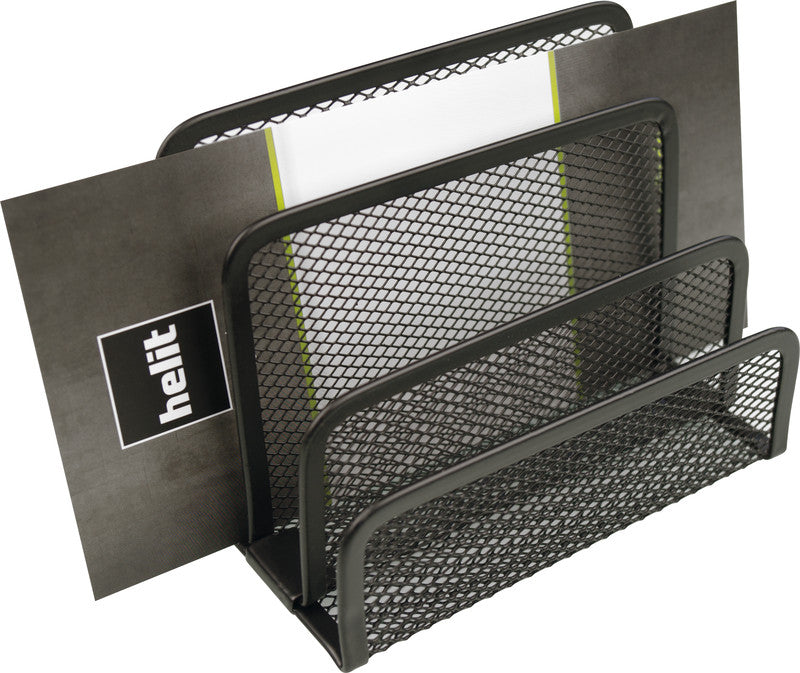 Helit Briefständer – Stahl, schwarz, 140 × 105 mm