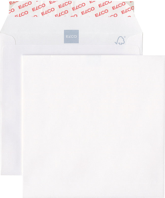 Elco Couvert 165 × 165 mm, ohne Fenster, selbstklebend, hochweiss, 120 g/m², mit Innendruck – 500 Stk.