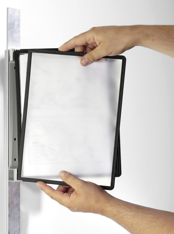 Durable Sichttafelsystem Vario Magnetic Wall – 280 × 340 mm, transparent, für A4, 5er-Pack