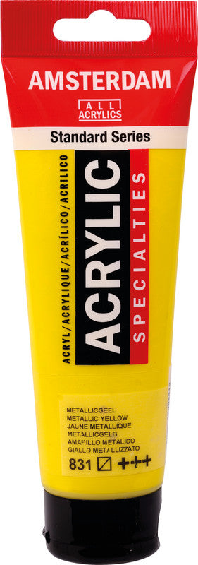 Royal Talens Amsterdam – Acrylic Standard – Acrylfarbe – Gelb Metallic, 120 ml