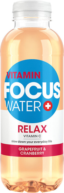 Focuswater Vitaminwasser Relax Grapefruit & Cranberry ohne Kohlensäure – 12 × 5 dl