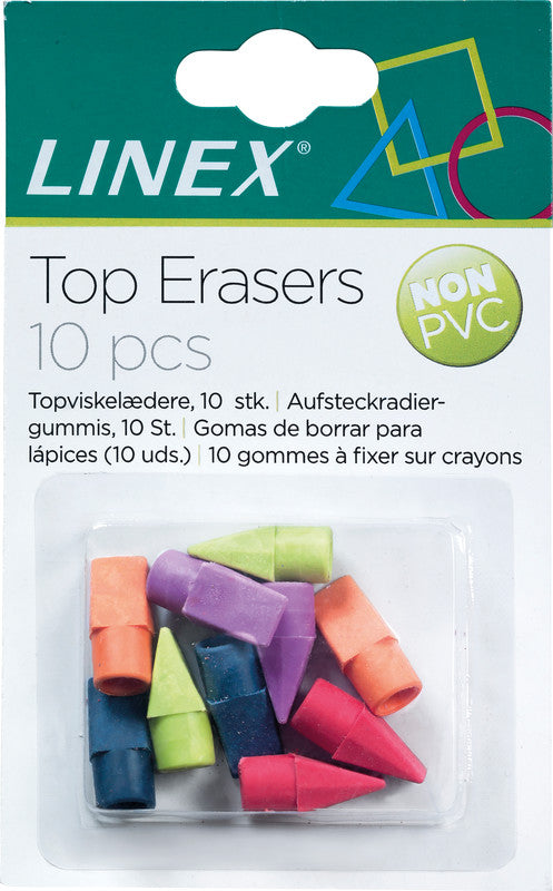 Linex Radierer – für Bleistifte und Farbstifte – sortiert – 10er-Pack