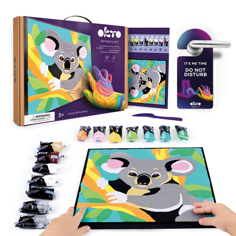 Okto Sensory Art – Modelliermasse-Set Koala – ab 5 Jahren – 14 Modelliermassen – 290 × 290 mm