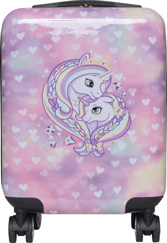 Beckmann Kindertrolley Handgepäck – 4 Doppelrollen, Unicorn Princess Purple, 30,5 × 46,5 × 22 cm