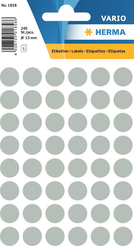 HERMA Vario Schmucketiketten – Motiv Farbpunkte – Papier, 240 Stk, 5 Bogen, Ø 13 mm