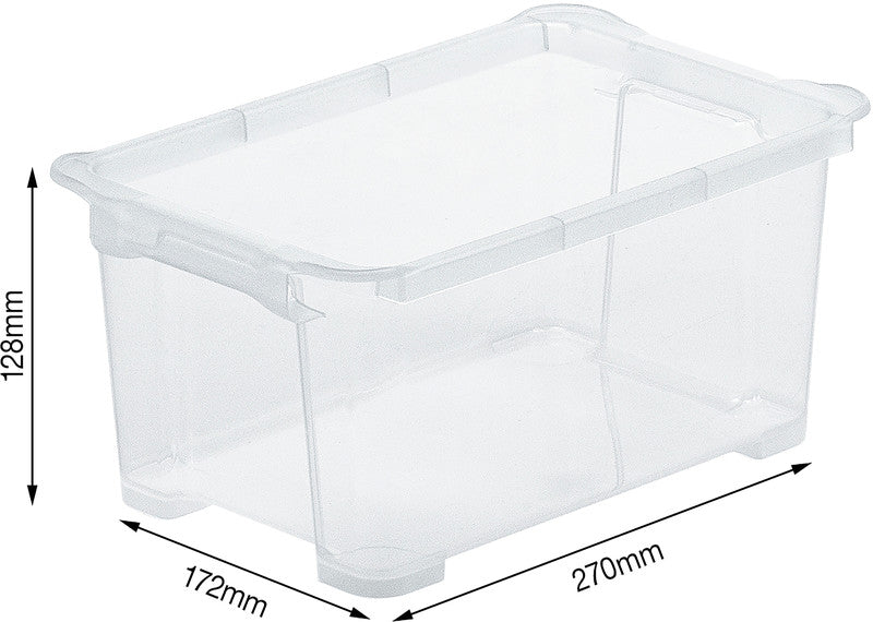 Rotho Aufbewahrungsbox – Kunststoff, transparent, 27 × 12,8 × 17,2 cm
