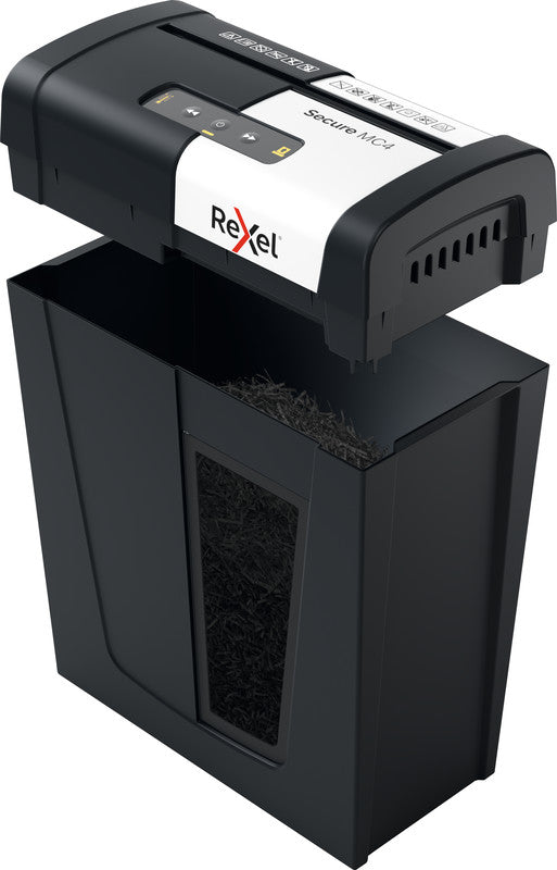 Rexel Secure MC4 – Aktenvernichter, DIN P-5, Mikroschnitt 2 × 15 mm, 4 Blatt, 14 l, A4