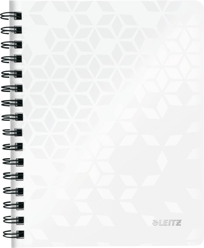 Leitz Collegeblock – A5 – 4-fach gelocht, mikroperforiert, Einstecktasche, Stiftschlaufe, weiss, FSC