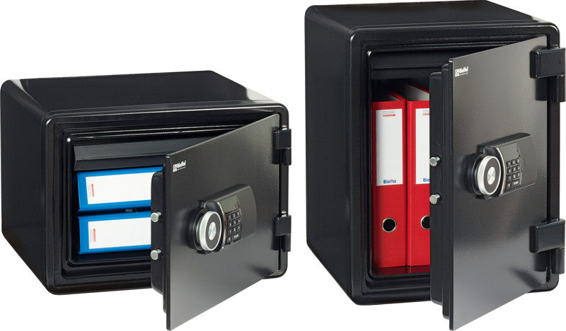 Rieffel Tresor – feuerfest, mit Elektronikschloss, Stahl, schwarz, 410 × 535 × 445 mm