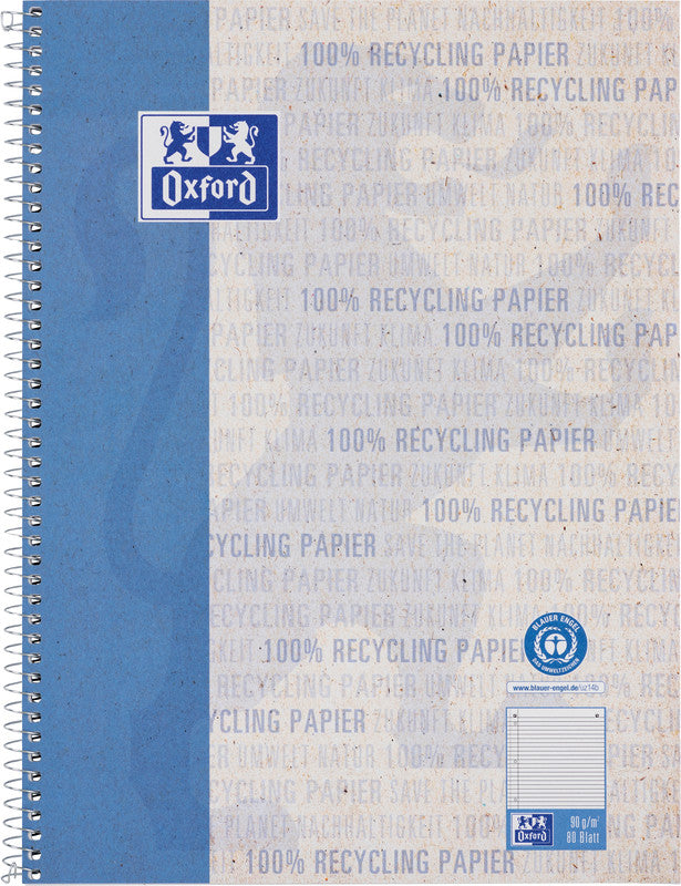 Elba Collegeblock, Karton, 80 Blatt, 4-fach gelocht, perforiert, 90 g/m² – Blau, für SCRIBZEE App