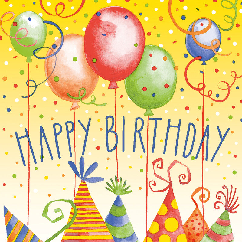Fasana Servietten Happy Birthday, Ballone – 33 × 33 cm – 3-lagig, Tissue – 20 Stk., FSC
