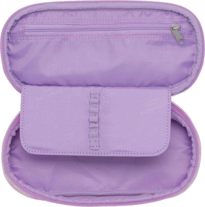 Beckmann Klassisches Schuletui, leer – Unicorn Princess Purple – Kunststoff – 22 × 5 × 10 cm