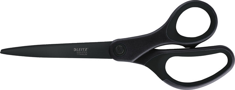 Leitz Universalschere – Edelstahl, titanbeschichtet, für Rechts- und Linkshänder, spitz, Kunststoff, schwarz
