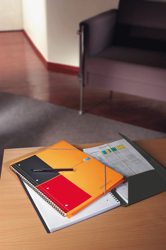 Oxford Collegeblock, Spiralbindung, 80 Blatt, 4-fach gelocht, perforiert, 80 g/m² – Orange, für SCRIBZEE App