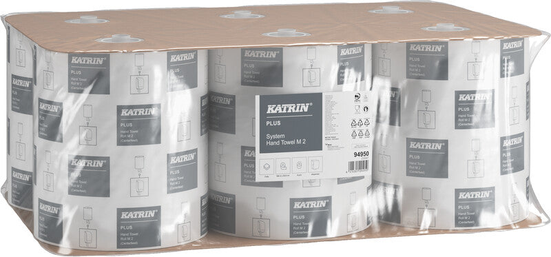 Katrin Handtuchrolle Plus System M – 2-lagig, 209 mm × 180 m, für Katrin Inclusive System