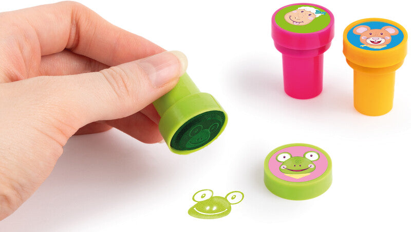 Trendhaus Motivstempel – Tommy & Friends, selbstfärbend, 6 Motive, Ø 25 mm, sortiert