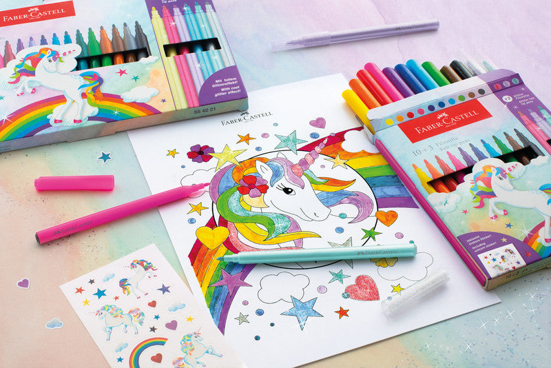 Faber-Castell Filzstifte Einhorn Spezialedition, Strichbreite 1 mm, 13 Farben