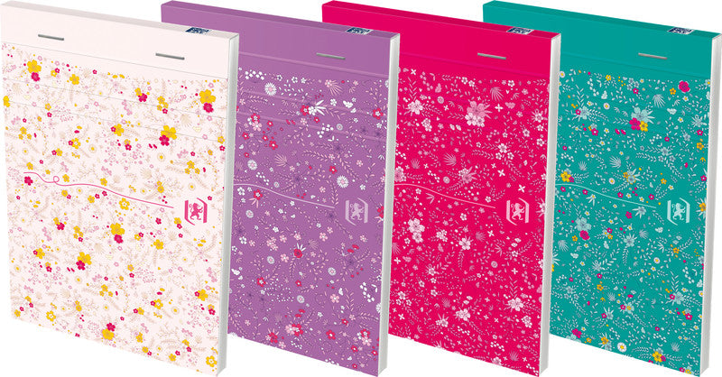 Oxford Notizblock A6, liniert, 6 mm, Klammerheftung, 80 Blatt, perforiert, 90 g/m² – mehrfarbig