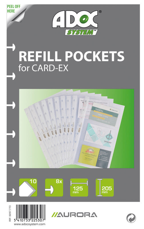 Adoc Ersatzsichttaschen – transparent, für card-ex Aurora, 10 Stk.