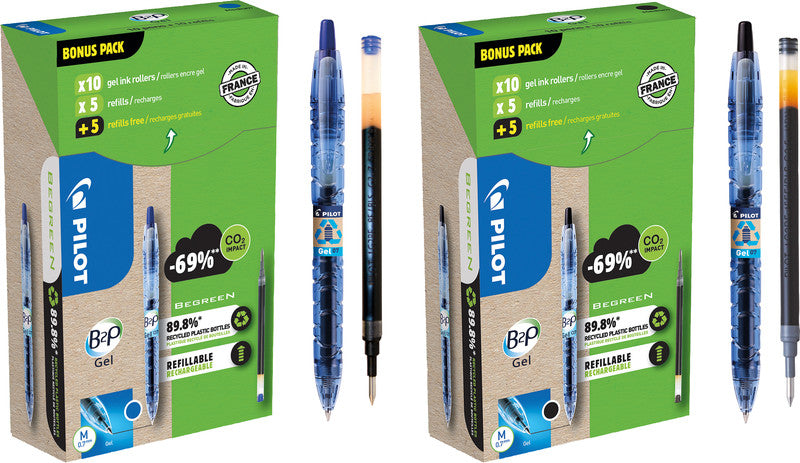 Pilot B2P BeGreen Gelschreiber – blau, 0,7 mm, Druck, nachfüllbar