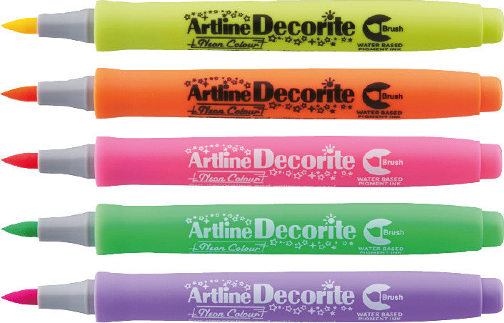 Artline Pigment-Marker Decorite Brush – Pinselspitze – Neongrün – Lichtbeständig