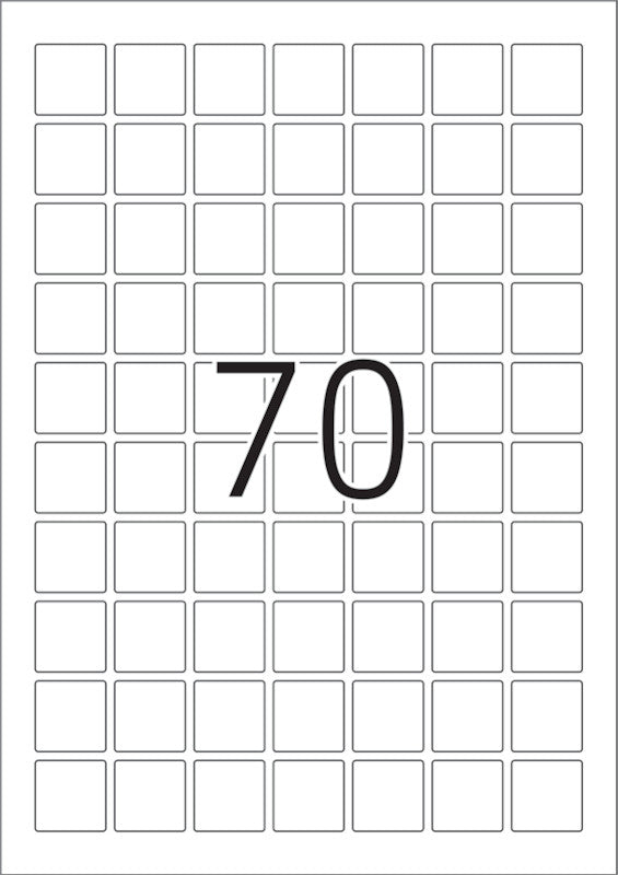 HERMA Drucketiketten, 24 mm × 24 mm, weiss, Folie, extra stark, 25 Blatt (1'750 Etiketten)