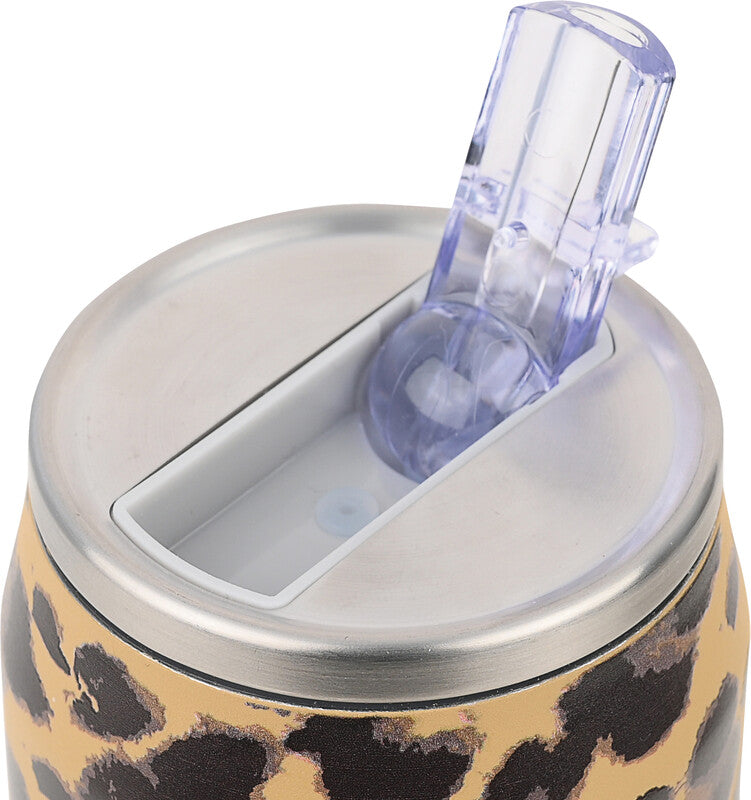 Estia Trinkflasche – 5 dl – Edelstahl, isoliert, mit Strohhalm, auslaufsicher, BPA-frei – Spotted Prowl
