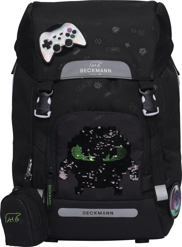 Beckmann Classic Schulrucksack 1st – Pixel – 24,0×37,0×25,0 cm – aus recycelten PET-Flaschen