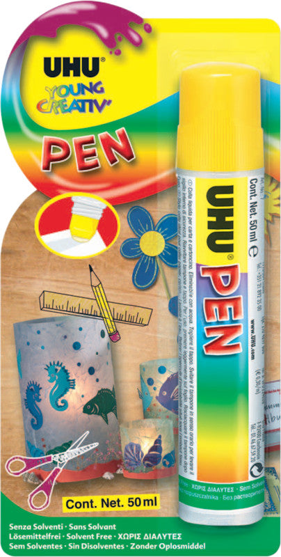 UHU Klebestift – Stift, permanent, transparent, lösemittelfrei, 50 ml, für Papier, Karton, Etiketten