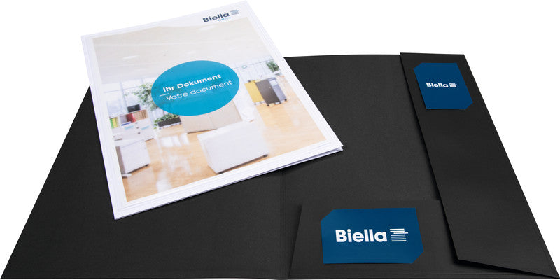 Biella Konferenzmappe – A4, Visitenkartenfach, Karton, Weiss
