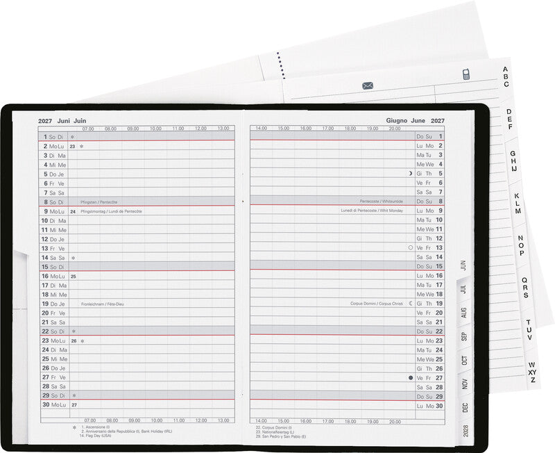 Biella Planer Istanbul Agenda – 1 Monat/2 Seiten, geheftet, 10,6 × 15,3 cm, 15 Monate Okt–Dez, schwarz, PEFC
