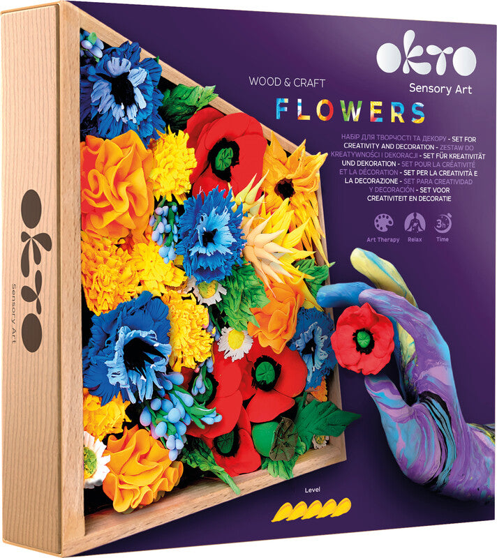 Okto Sensory Art – Modelliermasse-Set Flowers – ab 14 Jahren – 36 Modelliermassen – 210 × 210 mm