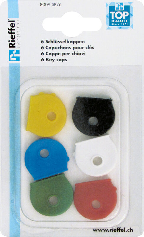 Rieffel Schlüsselkappe – assortiert, Kunststoff, Ø 25 mm, 6 Stk.